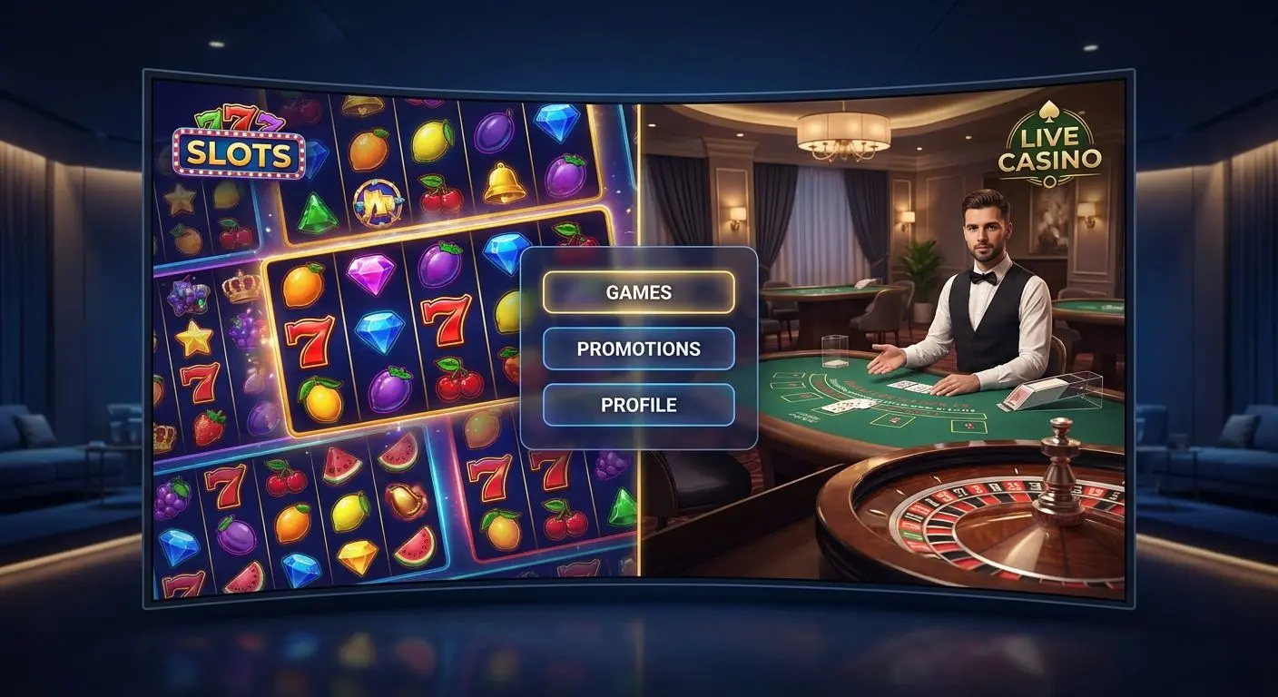 PlayOJO Games Lobby Overview Online game lobby with slots, table games and live studio visuals